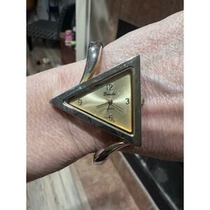 Vintage Bouché Triangle Cuff Watch – Sculptural Gold Statement